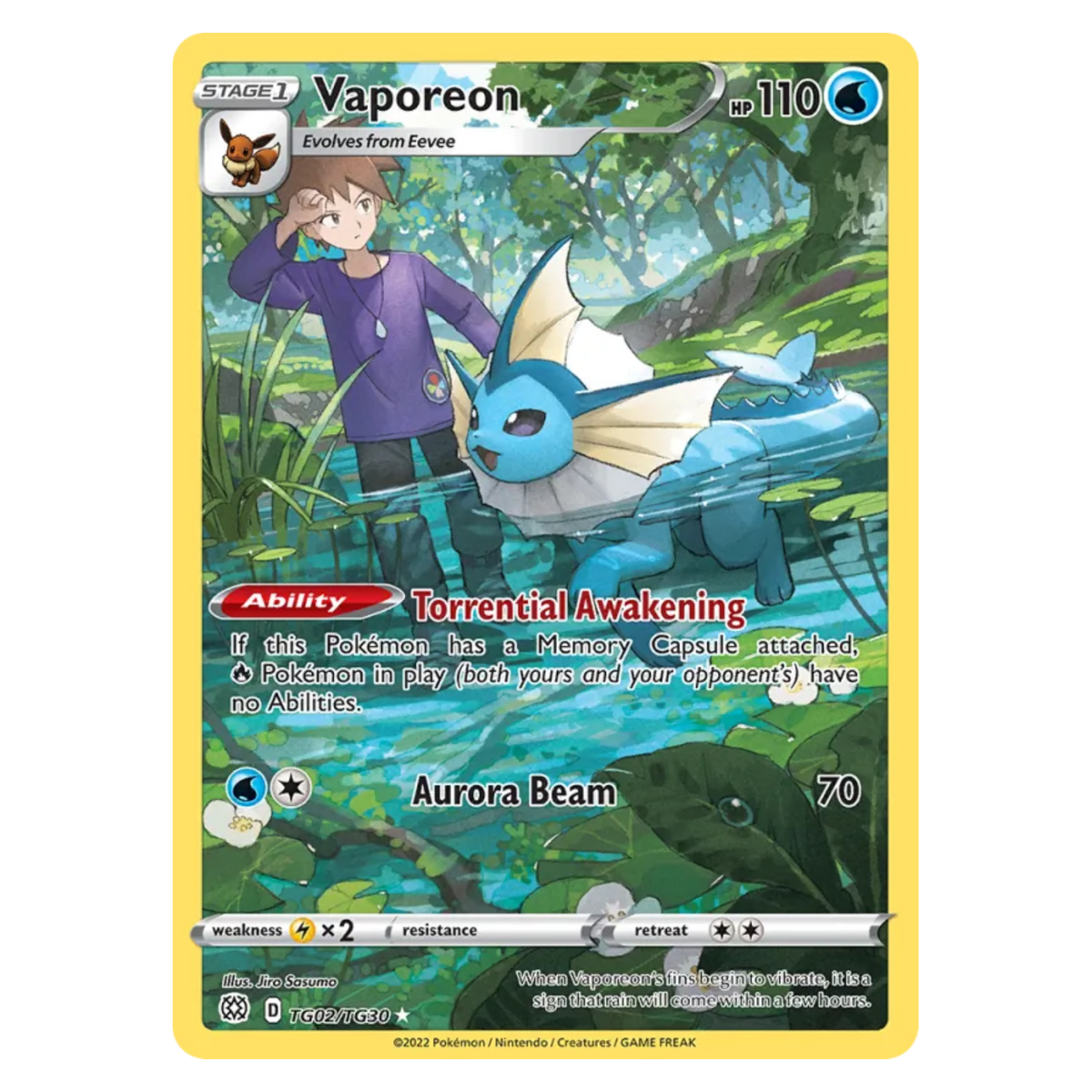 Vaporeon TG02/TG30 Rare Holo — Brilliant Stars